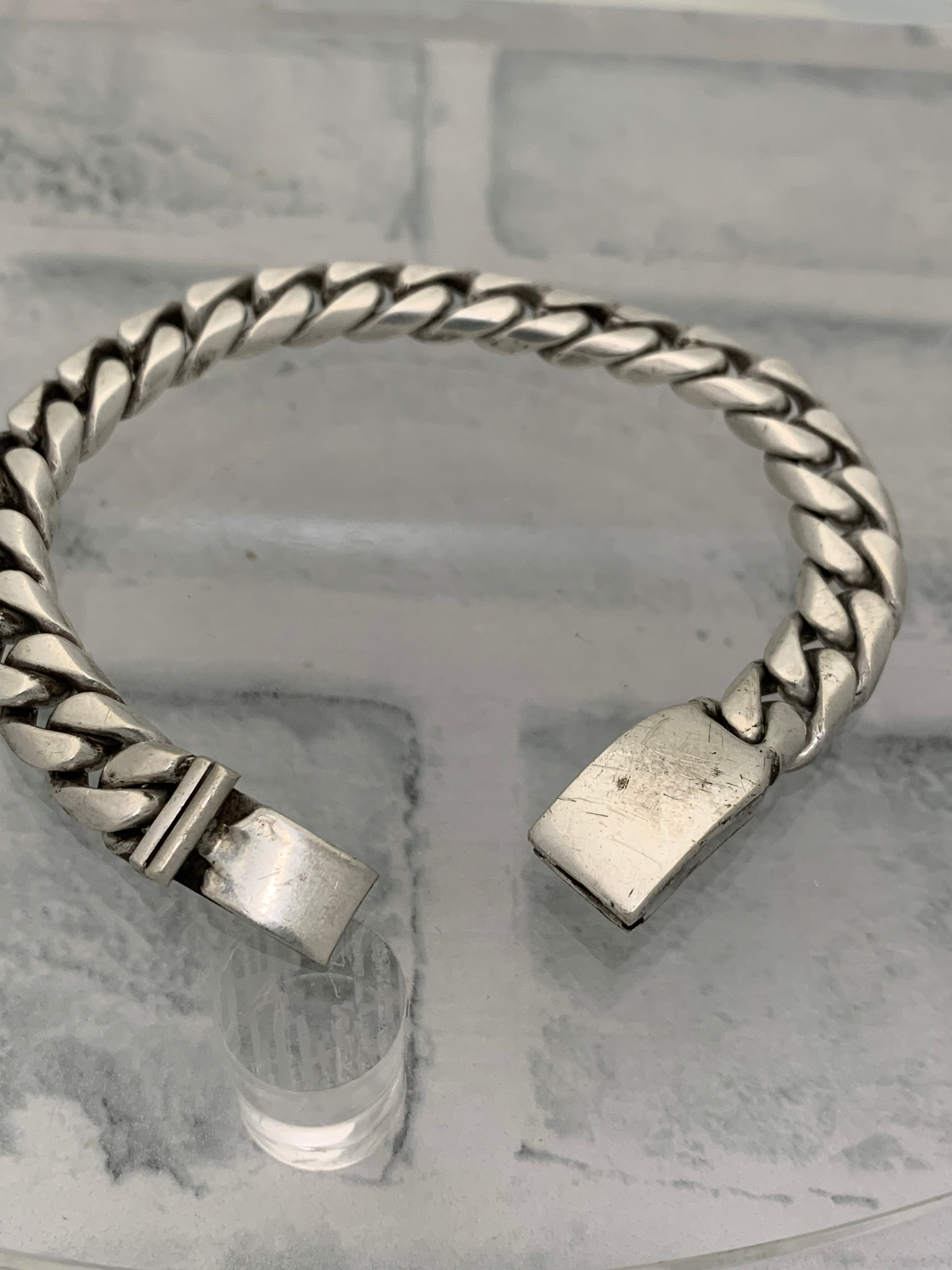 ヴィンテージ 70s メキシカンジュエリー ヘビー チェーンブレスレット 