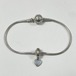 Pandora Moments 925 Silver Snake Chain Bracelet With Heart Charm