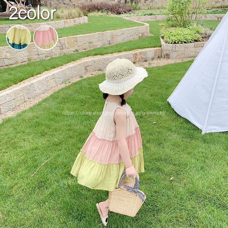 80 130 ワンピース コットン 全2色 韓国子供服 キッズ 子供服 女の子 Q Toworld キュートワールド 子供服