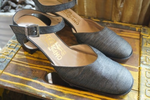 old Salvatore Ferragamo fabric strap Pumps | GARYO