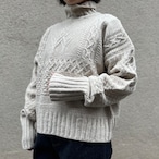 ASEEDONCLOUD / アシードンクラウド Cable sweater / ケーブルセーター 　#232809 OFF WHITE