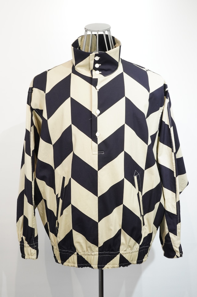 HS-ATTIRE (HAVERSACK) /  Big Herringbone High Collar Shirt