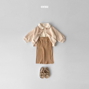 【ONU】 チュロスカーディガン／ アイボリー（80~100cm）