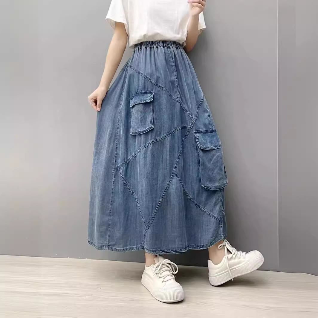 Aラインソフトデニムスカート(4色)10745