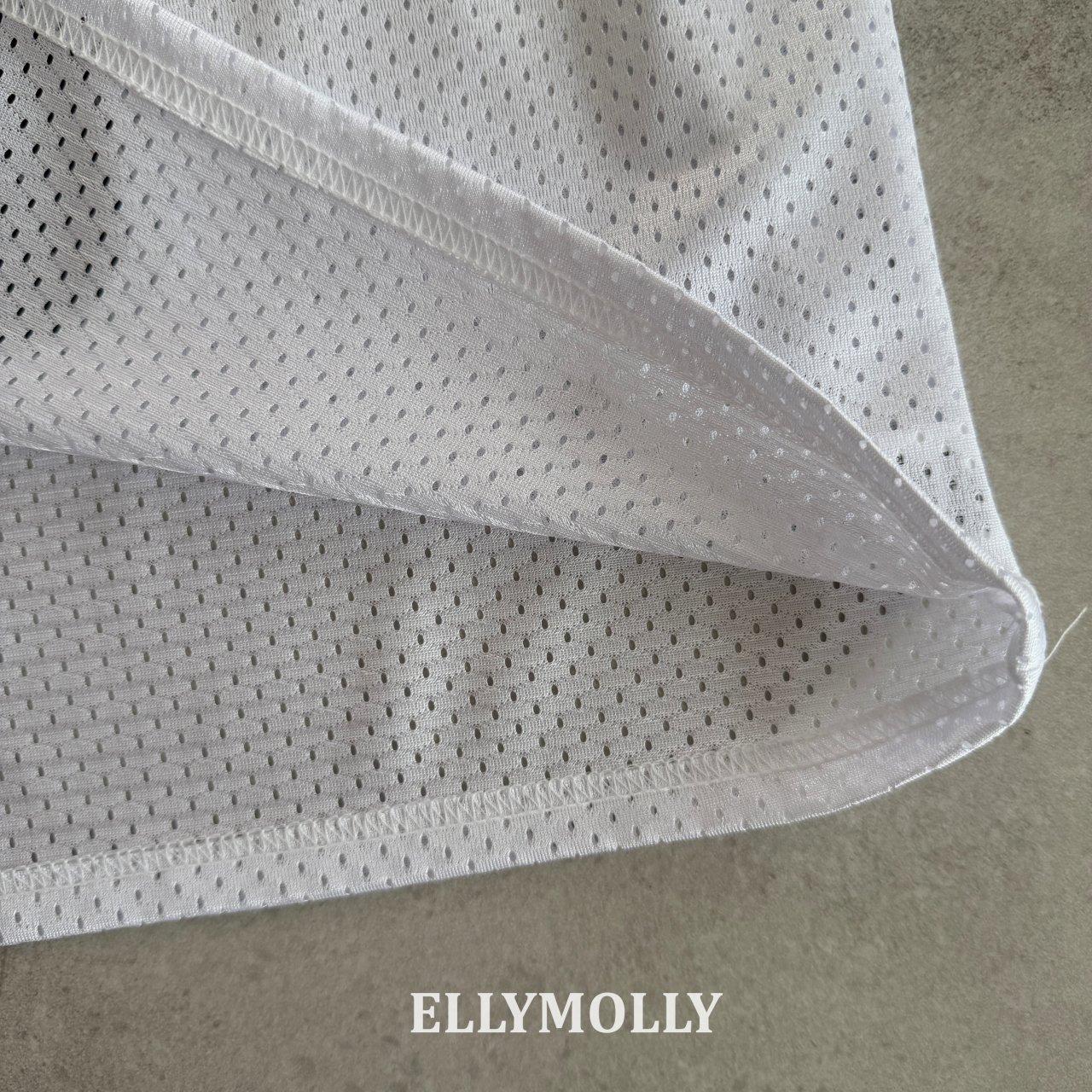 [ELLYMOLLY] Mesh Puff V-neck Top Tee +fee2 / [엘리몰리] 메쉬퍼프브이넥티