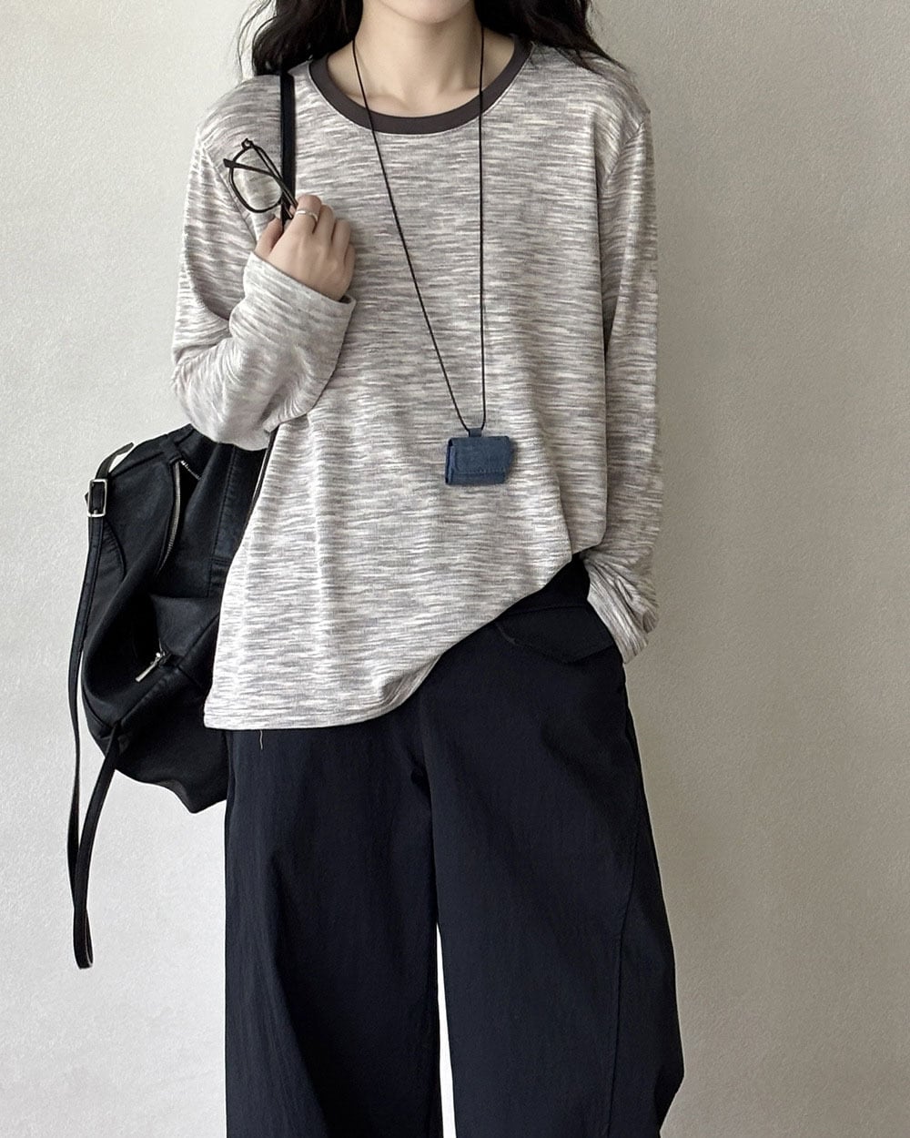 Melange Long Sleeve Ringer Tee