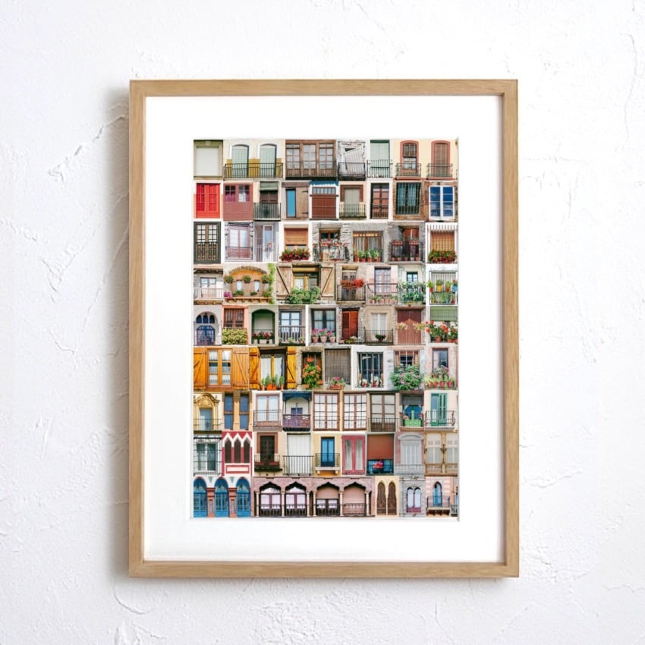 窓越しの世界｜街角の情景を切り取ったレトロコラージュアートポスター｜ヴィンテージ感漂うおしゃれインテリアに映える一枚A2ポスター