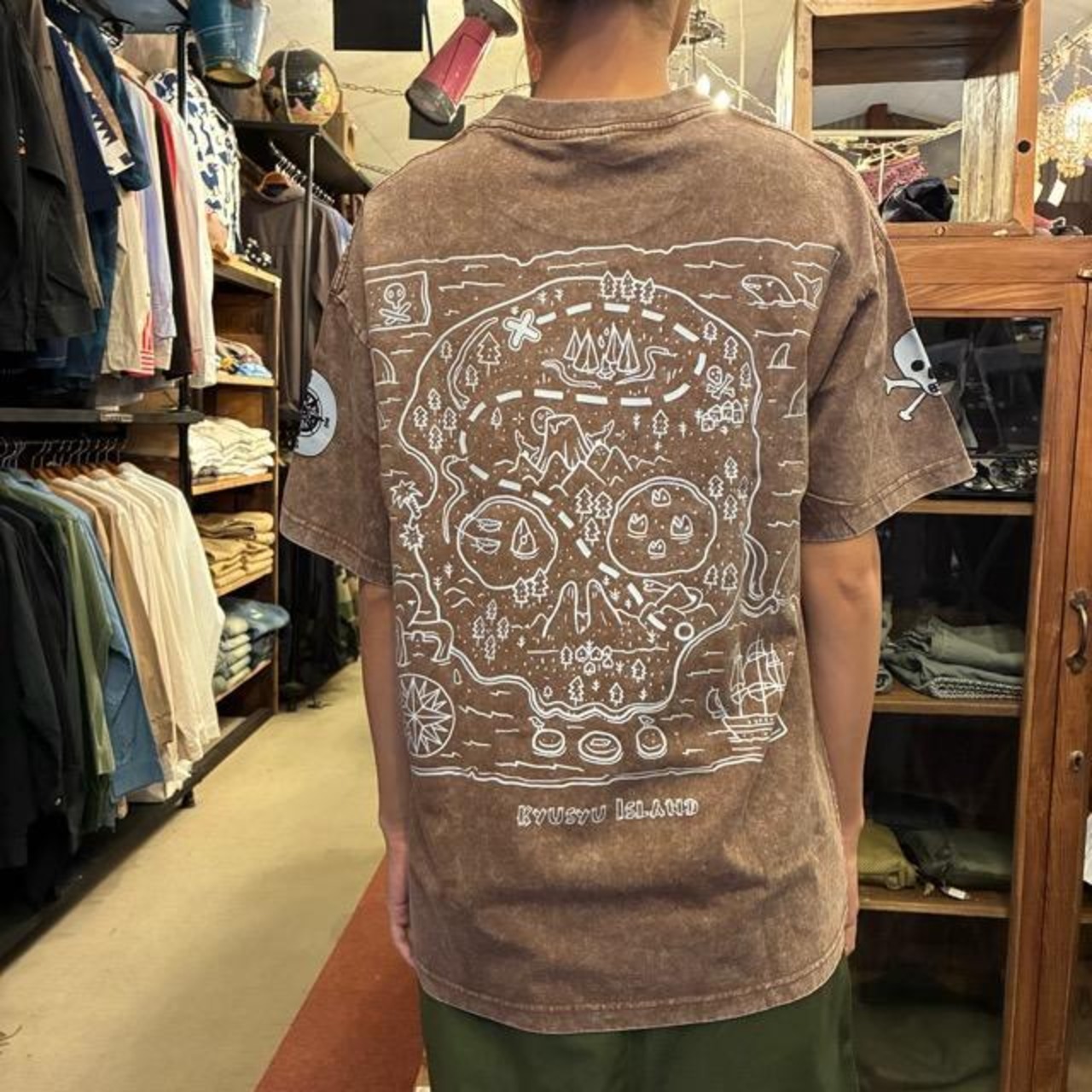 TOPANGA Lady's TOPANGA FIRECOUNTRY Pigment dyed T-shirt Kyushu island Brown 　ピグメントダイ半袖Tシャツ　九州アイランド　ブラウン　全4サイズ　