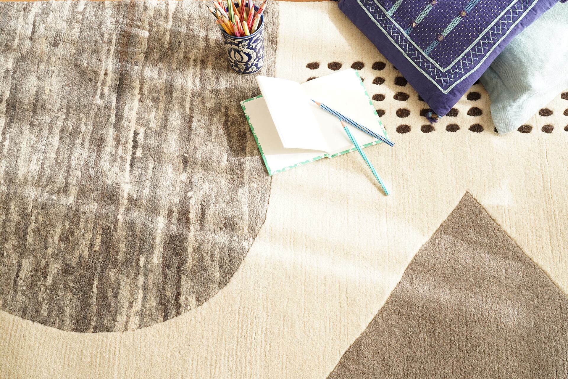 YAMABIKO-W_フロアラグ_ウールラグ_手織り_一畳ナチュラル | terrier