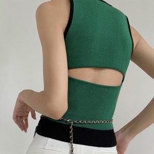 コントラストカラーノースリーブ 21763