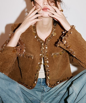 スパンコール◆ノーカラージャケット【a-50329】