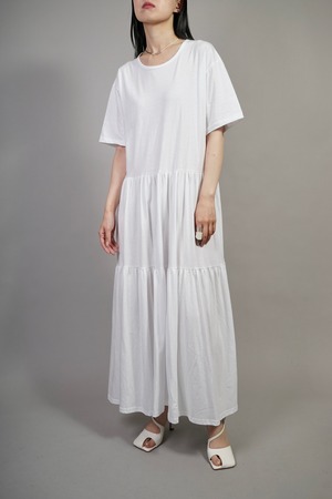 GATHER T-DRESS  (WHITE) 2204-41-136