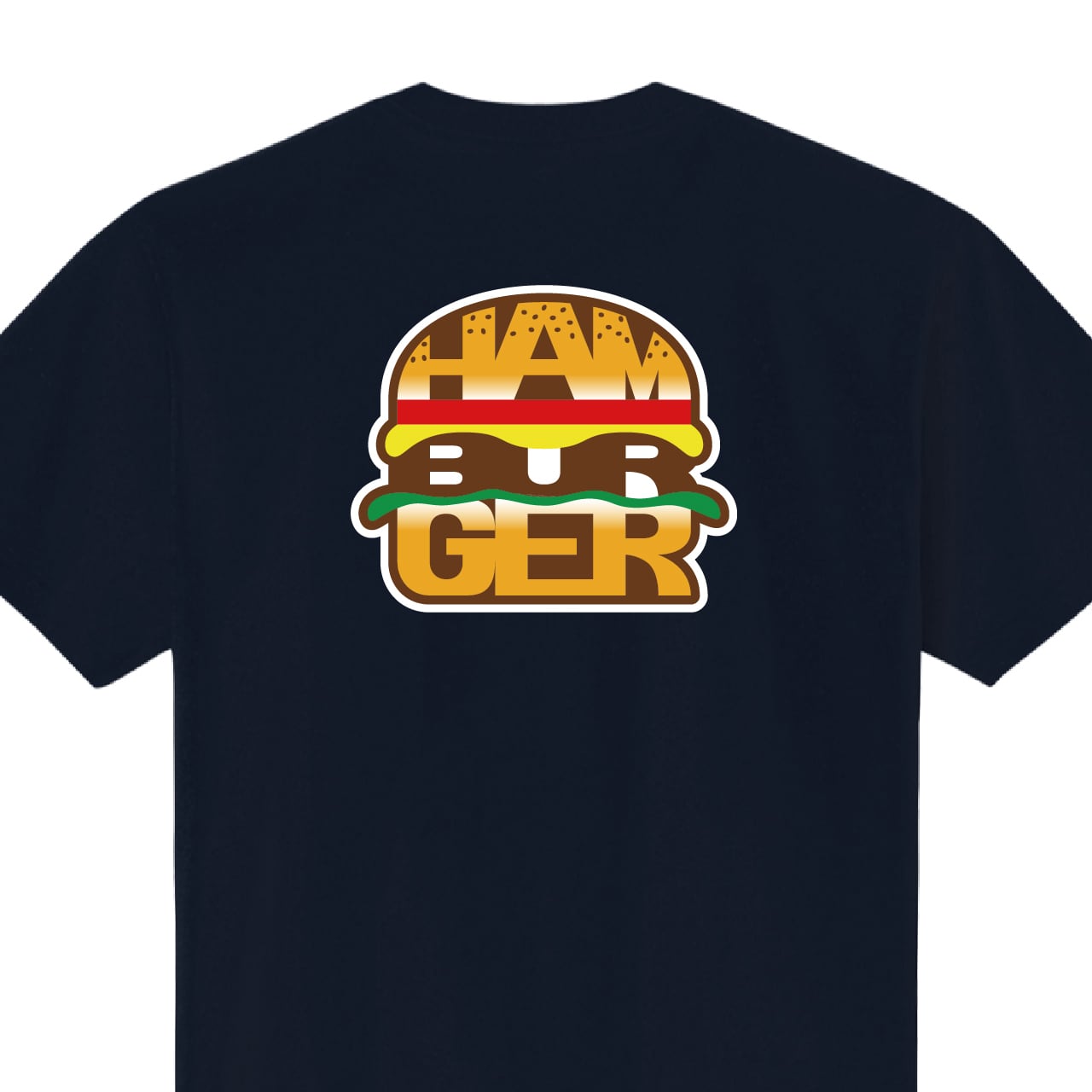 ハンバーガー Tシャツ ユニフォーム ※背面プリント 商品カラー:ネイビー
