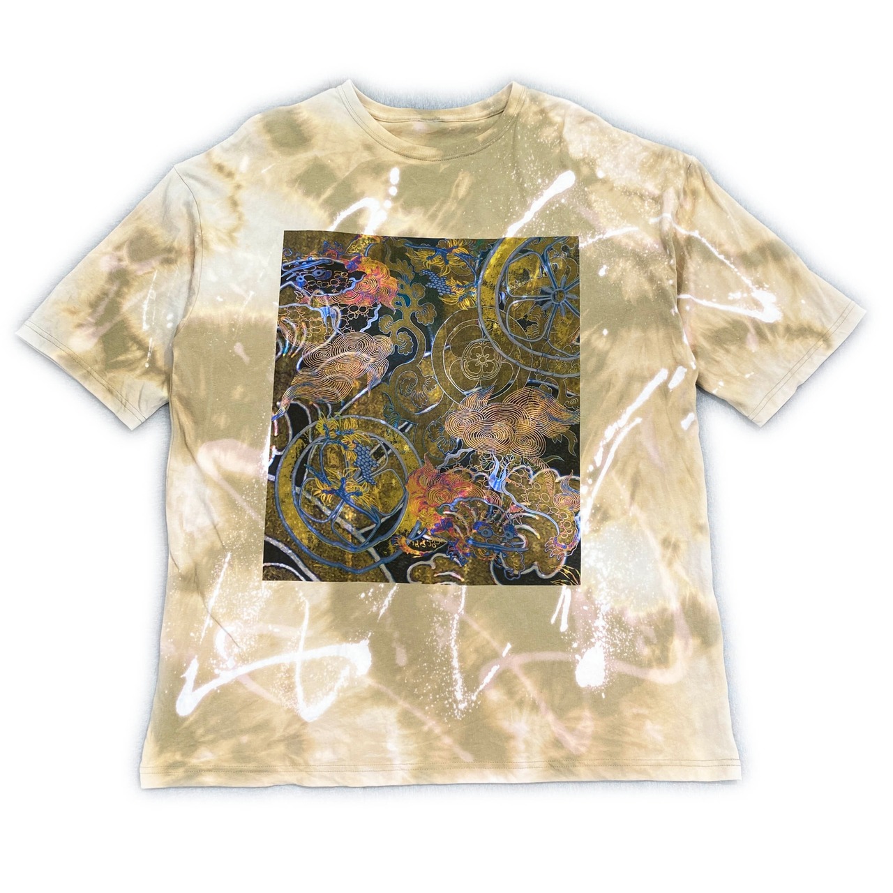 【tshirts207】Lsize  bleached T-SHIRTS beige