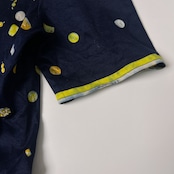 LEONARD FASHION レオナールファッション 総柄 コットン 半袖ワンピース M/ネイビー