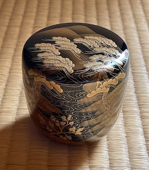 大棗　山水（茶平一斎作　茶道具　薄茶器　棗　輪島塗　蒔絵　コレクター）　