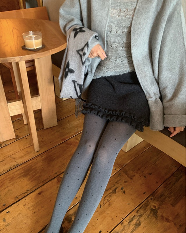 フリルヘムウールニットミニスカート　l5360