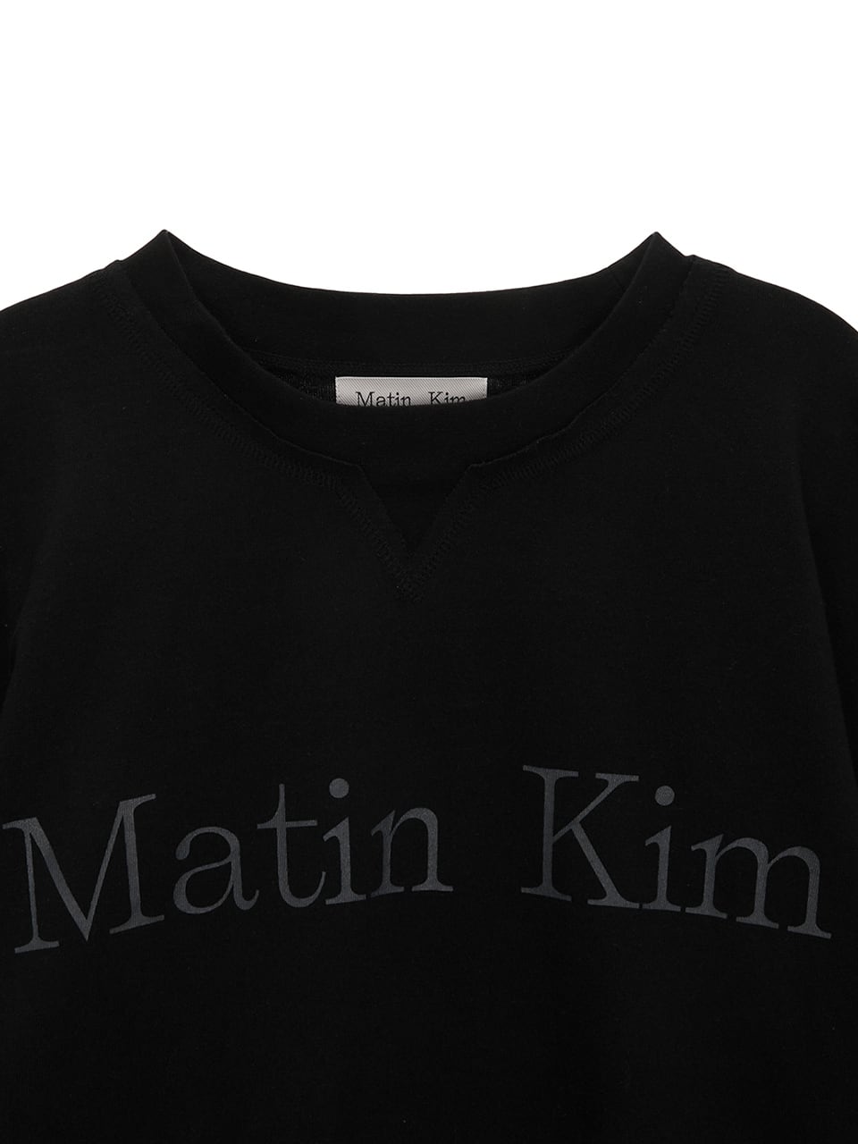 Matin Kim] MATIN TYPO LONG SLEEVE TOP IN BLACK 正規品 韓国ブランド