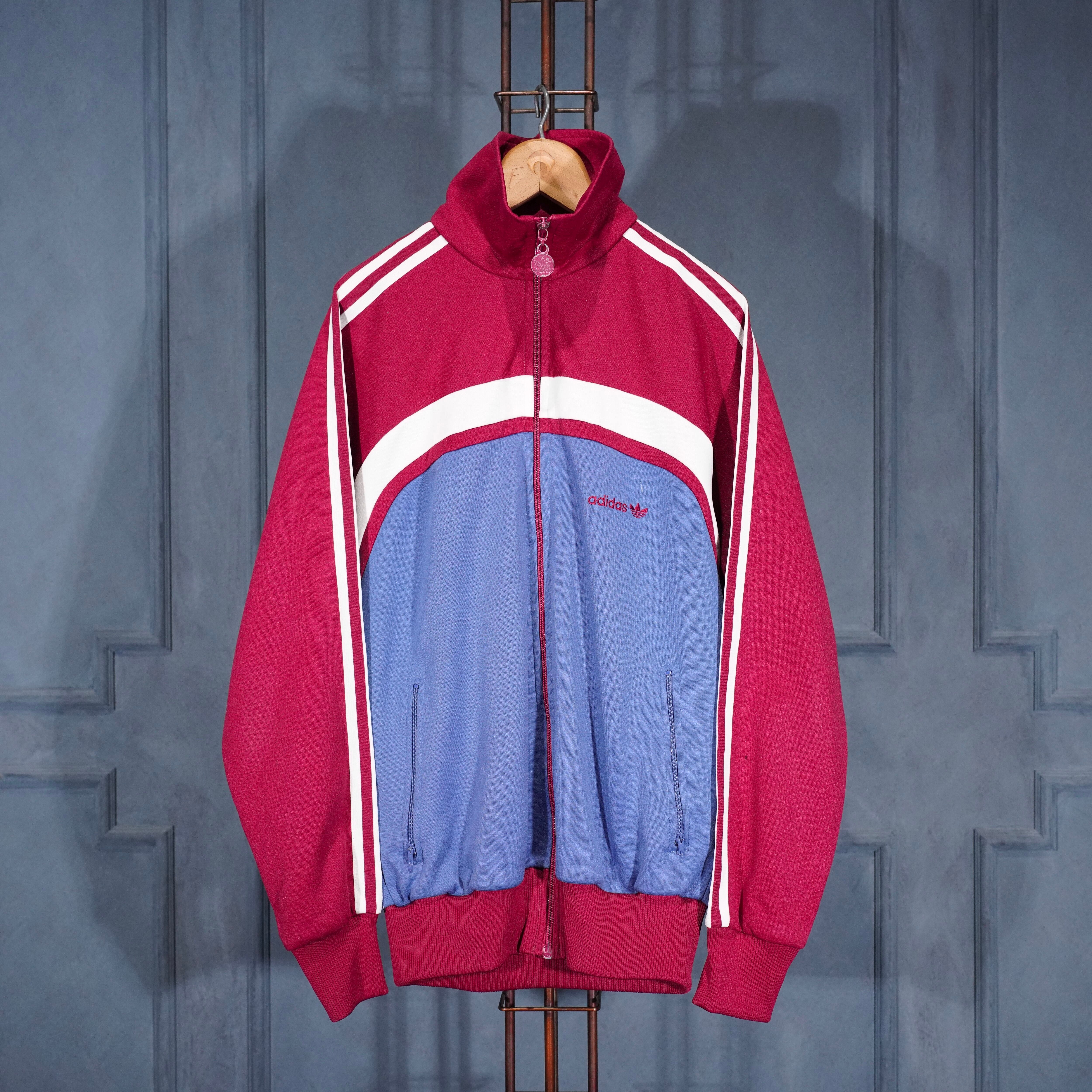 80's USA VINTAGE adidas LOGO EMBROIDERY DESIGN TRACK JACKET MADE