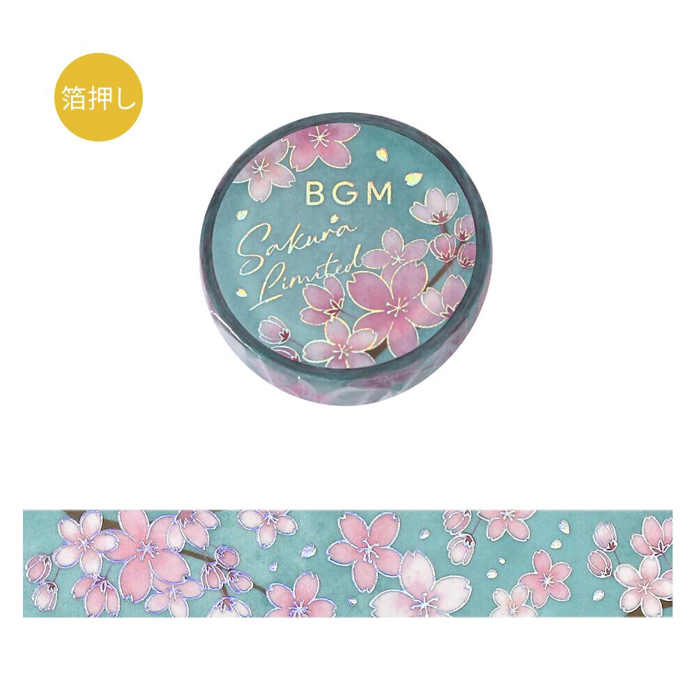 BGM】「2026桜限定」15mm*5mマスキングテープ 箔押し 全4種類