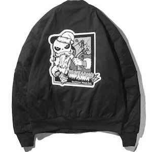 SALE 送料無料【HIPANDA ハイパンダ】レディース ブルゾン WOMEN'S SANTA PANDA EMBROIDERY BOMBER JACKET / BLACK