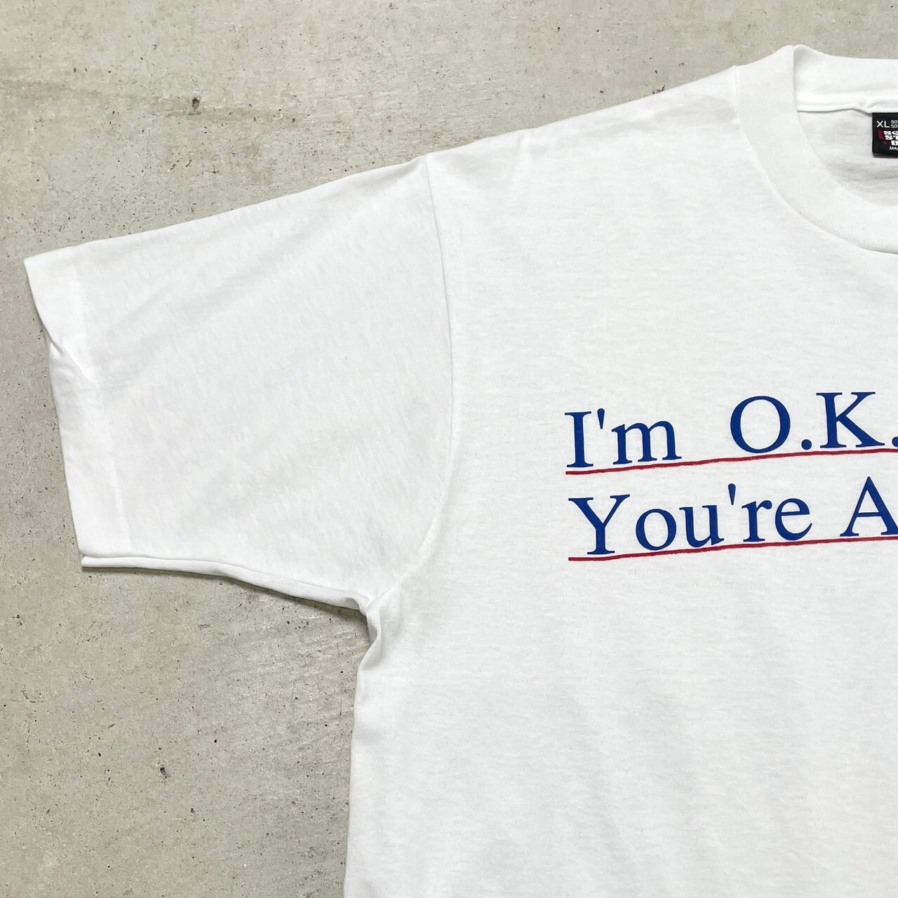 90年代 USA製 メッセージ プリントTシャツ メンズL相当 古着 90s 