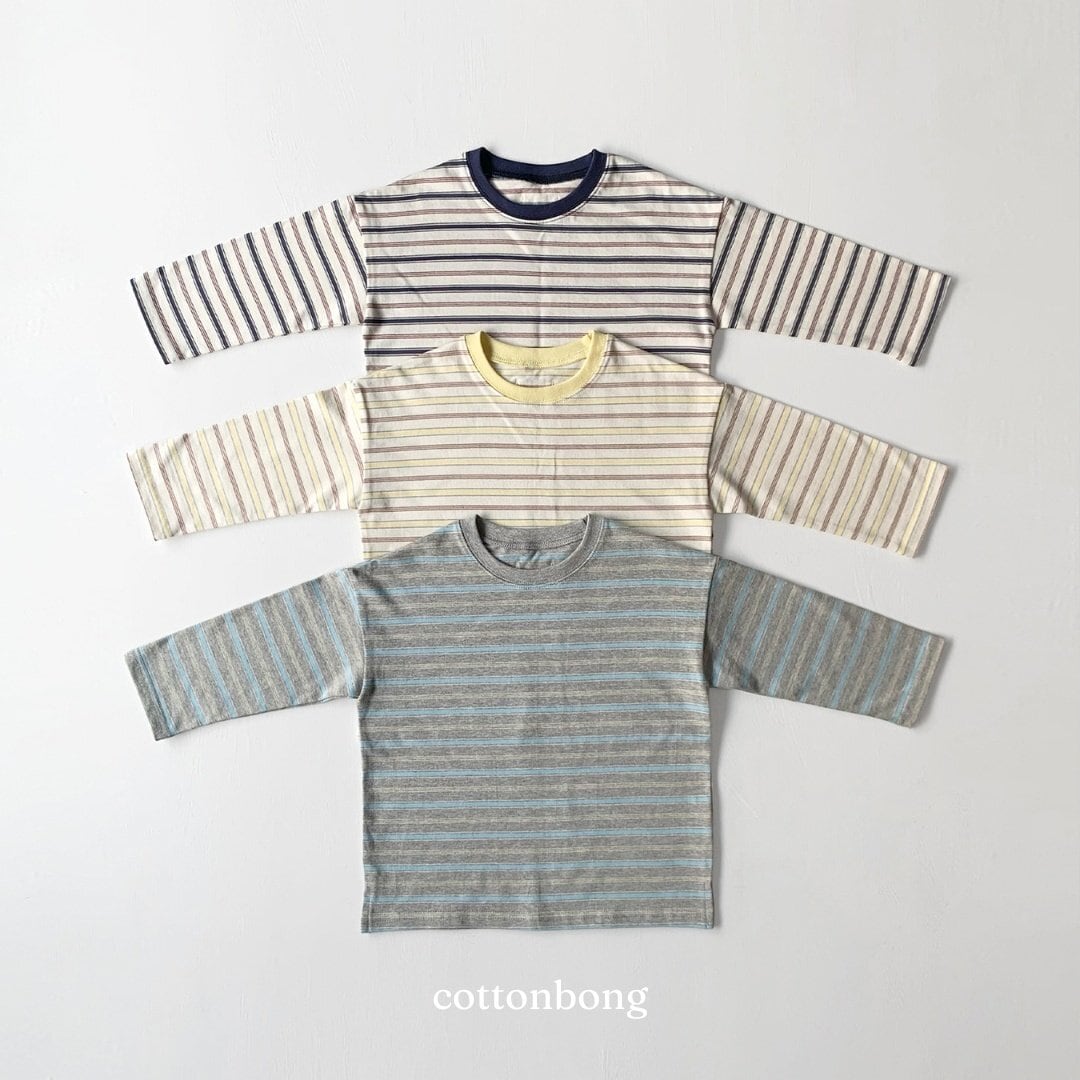 《予約》送料無料【cottonbong】Mix Border T-shirt