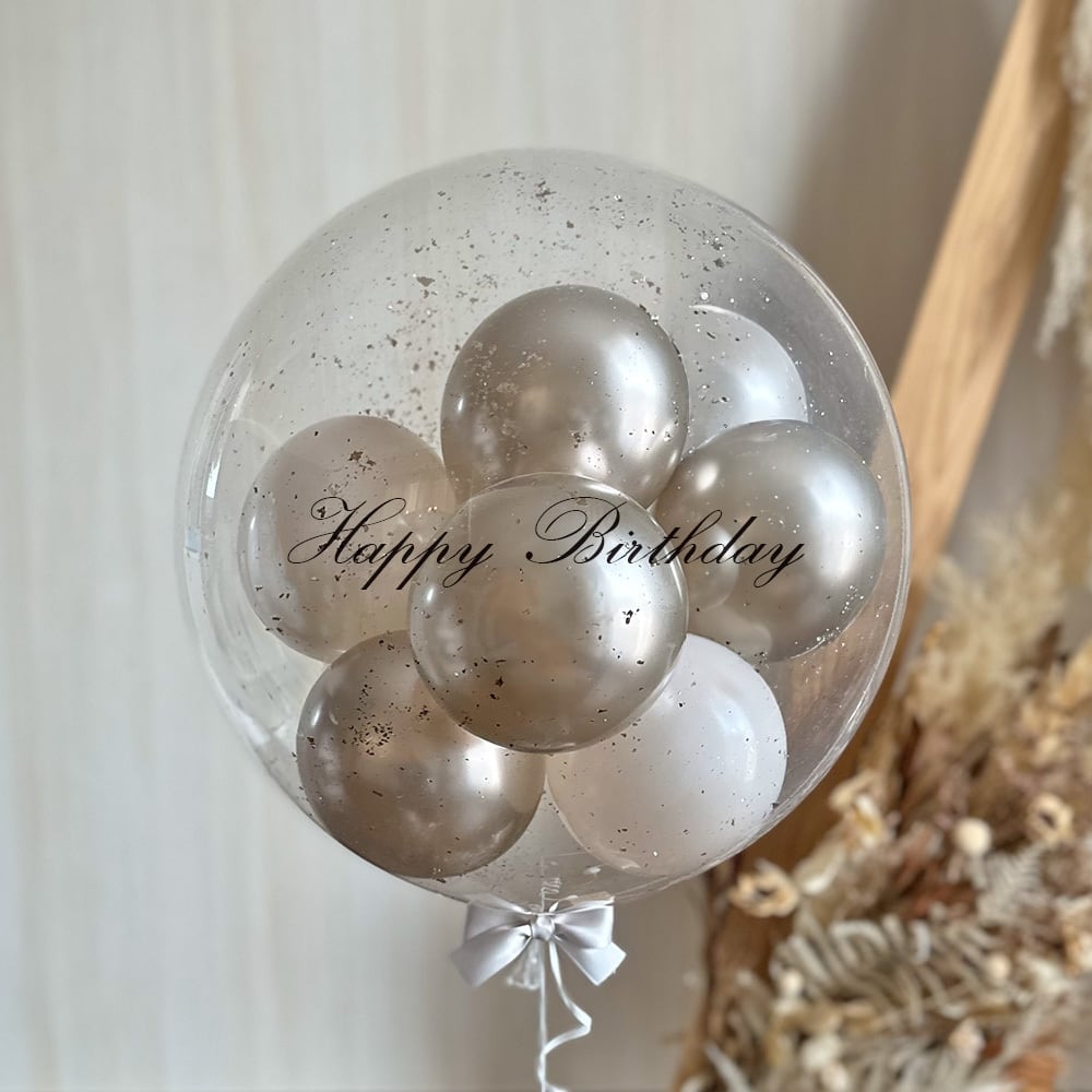 バルーンアレンジメント ヘリウムバルーン ヘリウムガス入り】ラメフレーク入りバルーン シャンパンゴールドmix