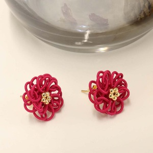 ピアス ローズピンク 水引 春 花