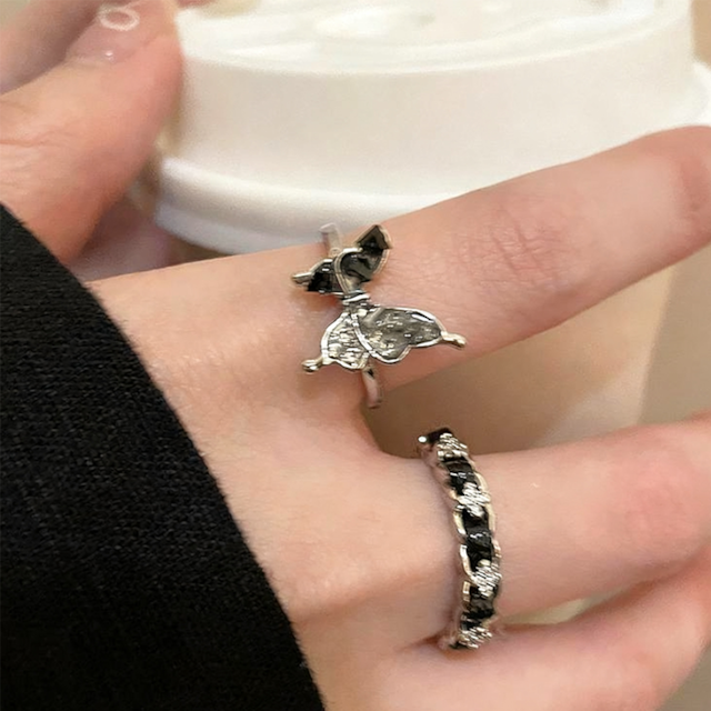 ZJ蝶々リング 2点セット