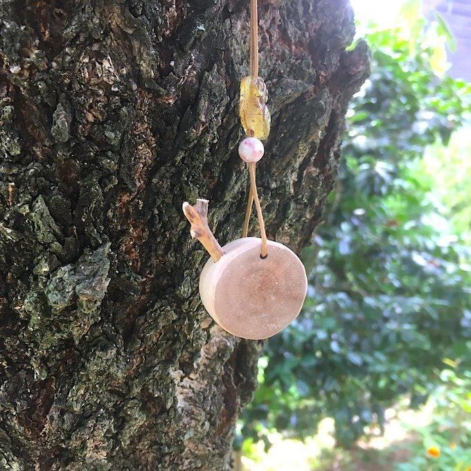【一点物】✦⋆.八ヶ岳の森の贈り物 ✦⋆.·賢者の石とフクロウと桜の木のアロマボトルネックレス ⋆.·✦