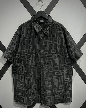 【X VINTAGE】Geometric Pattern Vintage Loose S/S Shirt