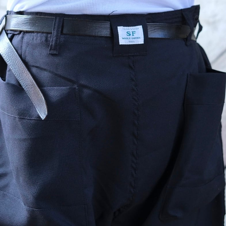 SASSAFRAS(ササフラス) / Overgrown Fatigue Pants 1/2 Woolino -Black