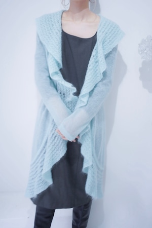 ruffle collar mohair knit