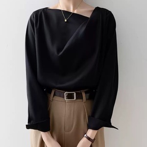 ボートネックオフショルダードレープブラウス U0524