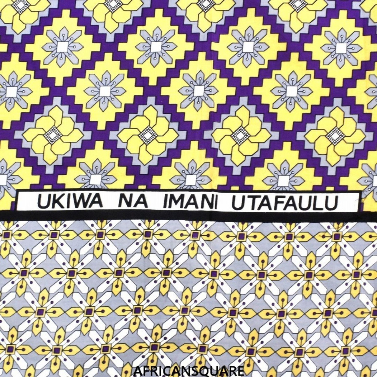 11-A　黄［信じるものがあれば成功するでしょう ］カンガ布　UKIWA NA IMANI UTAFAULU
