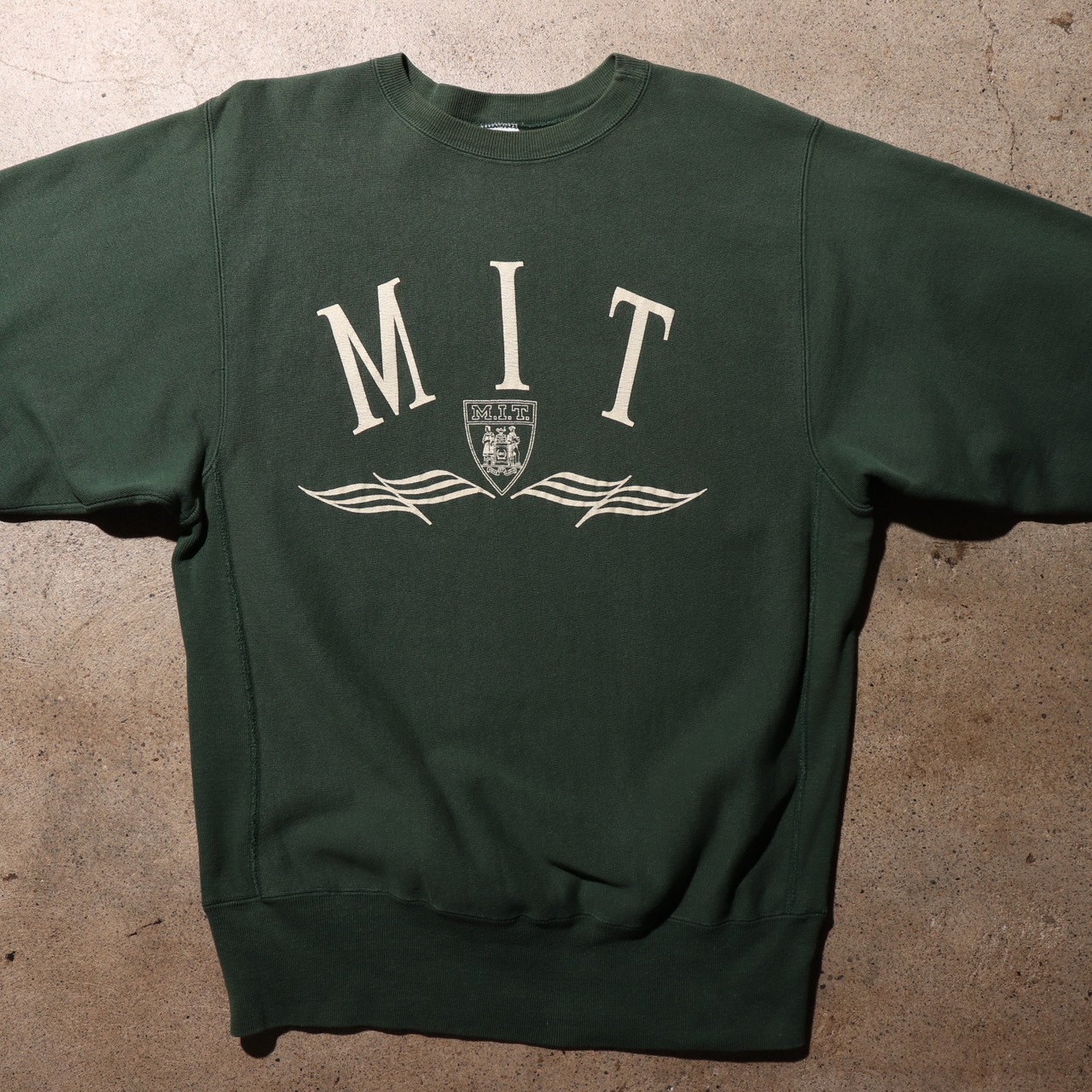 美品 XL MIT 90s USA リバースウィーブ チャンピオン 緑 スウェット グリーン マサチューセッツ Reverse weave champion