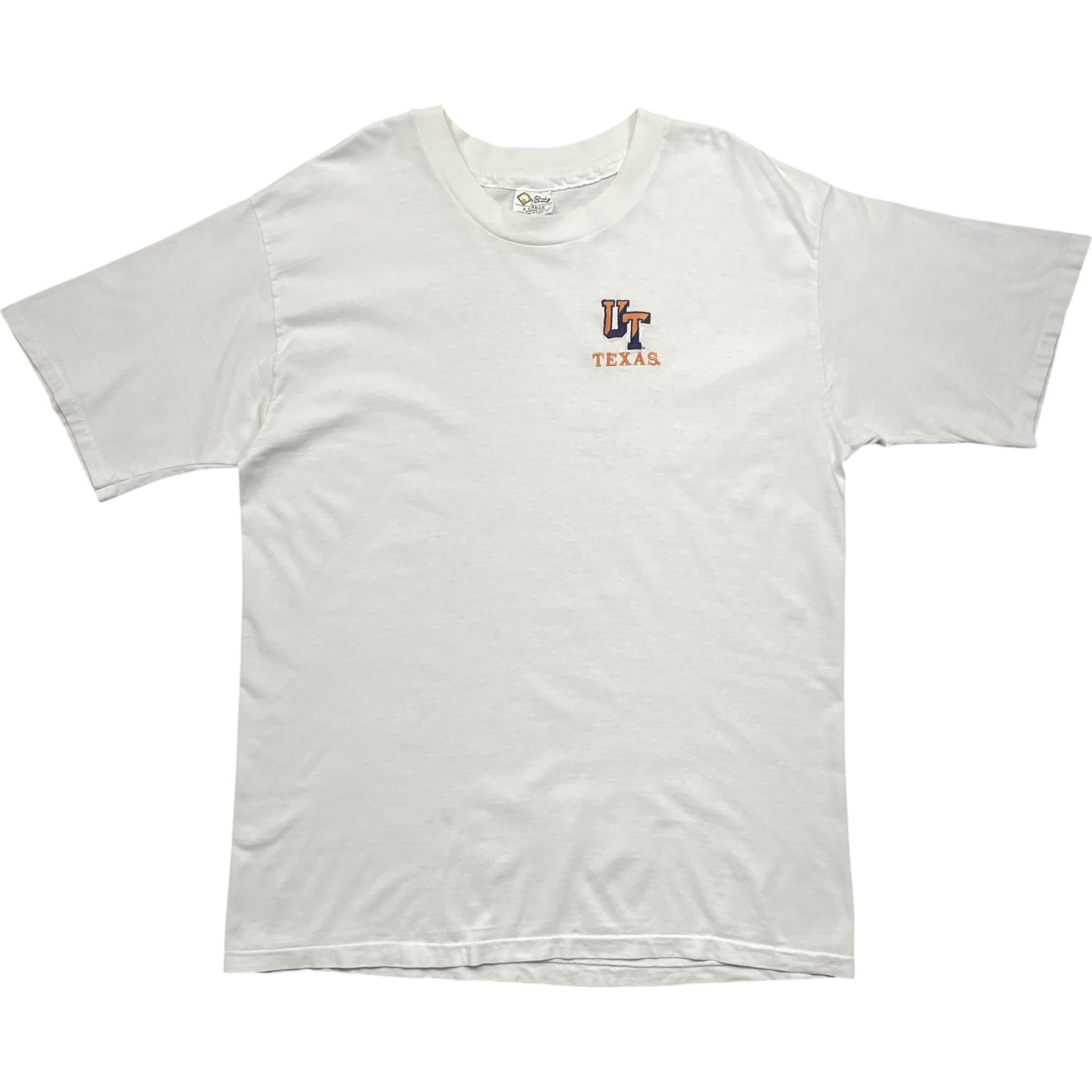 《XL》The Cotton Exchange Tシャツ ワンポイント 刺繍 Texas ホワイト シングルステッチ USA製 90年代 vintage no.8304