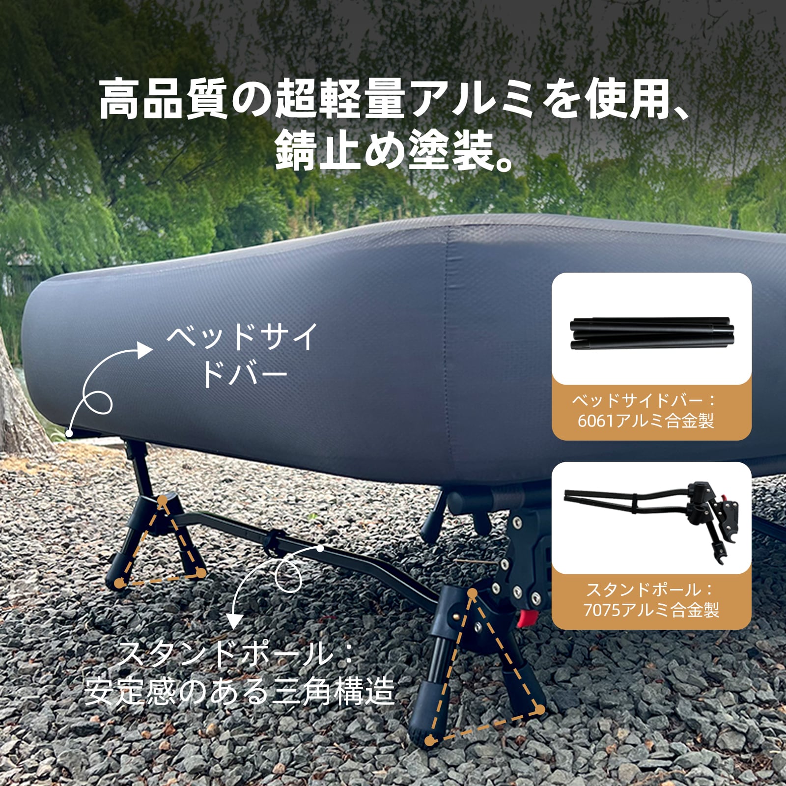 samtopia コット キャンプ エアーベッド一体型コット アウトドアベッド