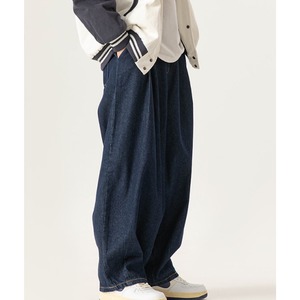 Wide silhouette denim pants C4514