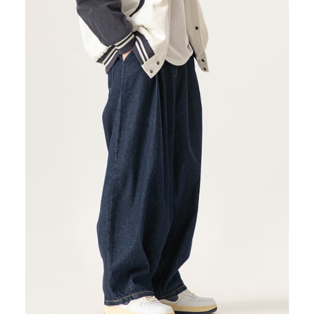 Wide silhouette denim pants C4514
