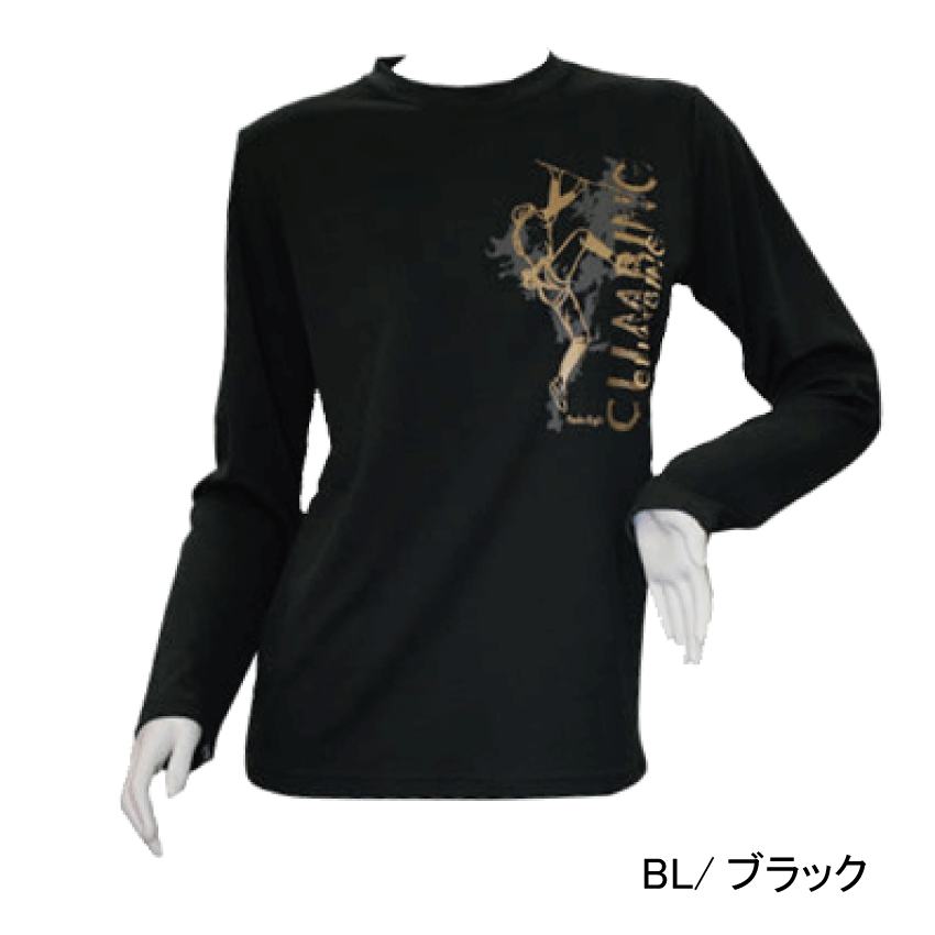 秋冬レディースロングスリーブTシャツ（ブラック）PE-711L