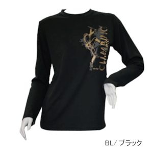 秋冬レディースロングスリーブTシャツ（ブラック）PE-711L