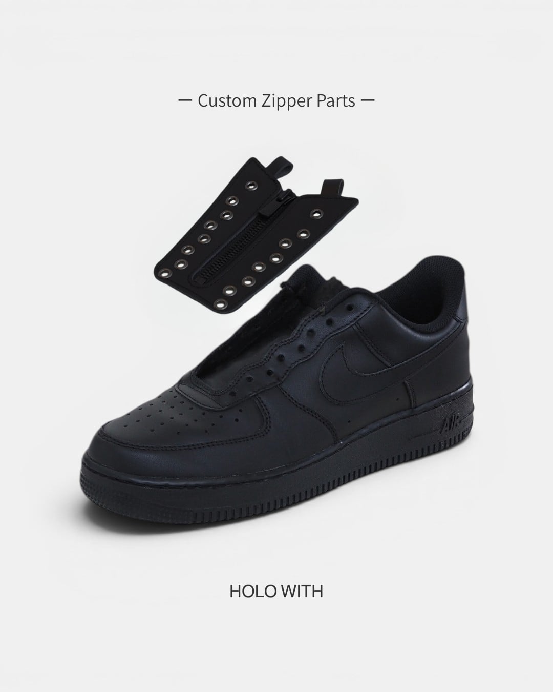 AF1 Low】カスタムジップパーツ/Custom Zipper Parts/All Black | PAY ID
