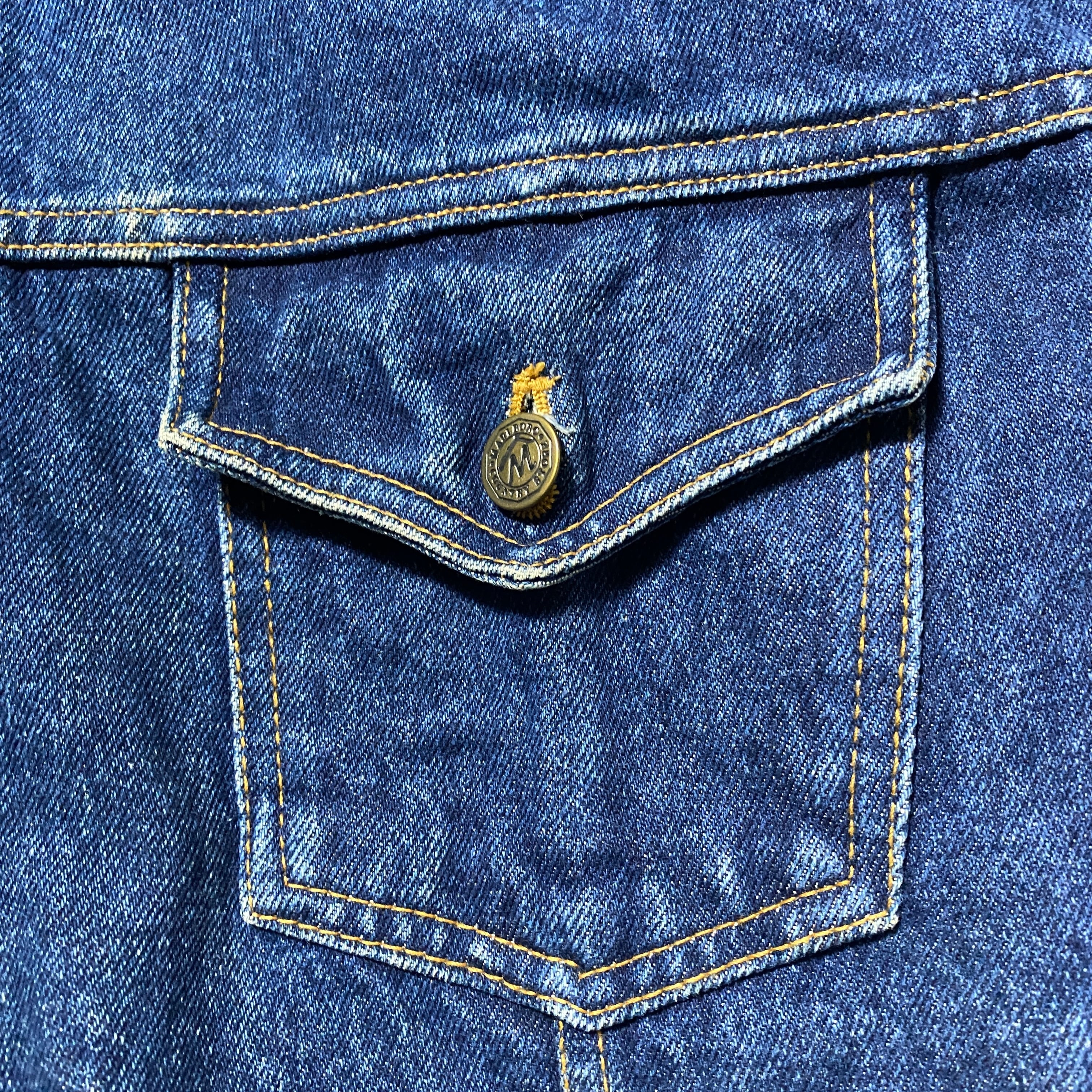 Size.XL】90's Marlboro マルボロ レザー襟 デニムジャケット