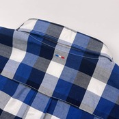 AIGLE エーグル チェック オックスフォード BD ボタンダウン 長袖シャツ M/ブルー系 メンズ
