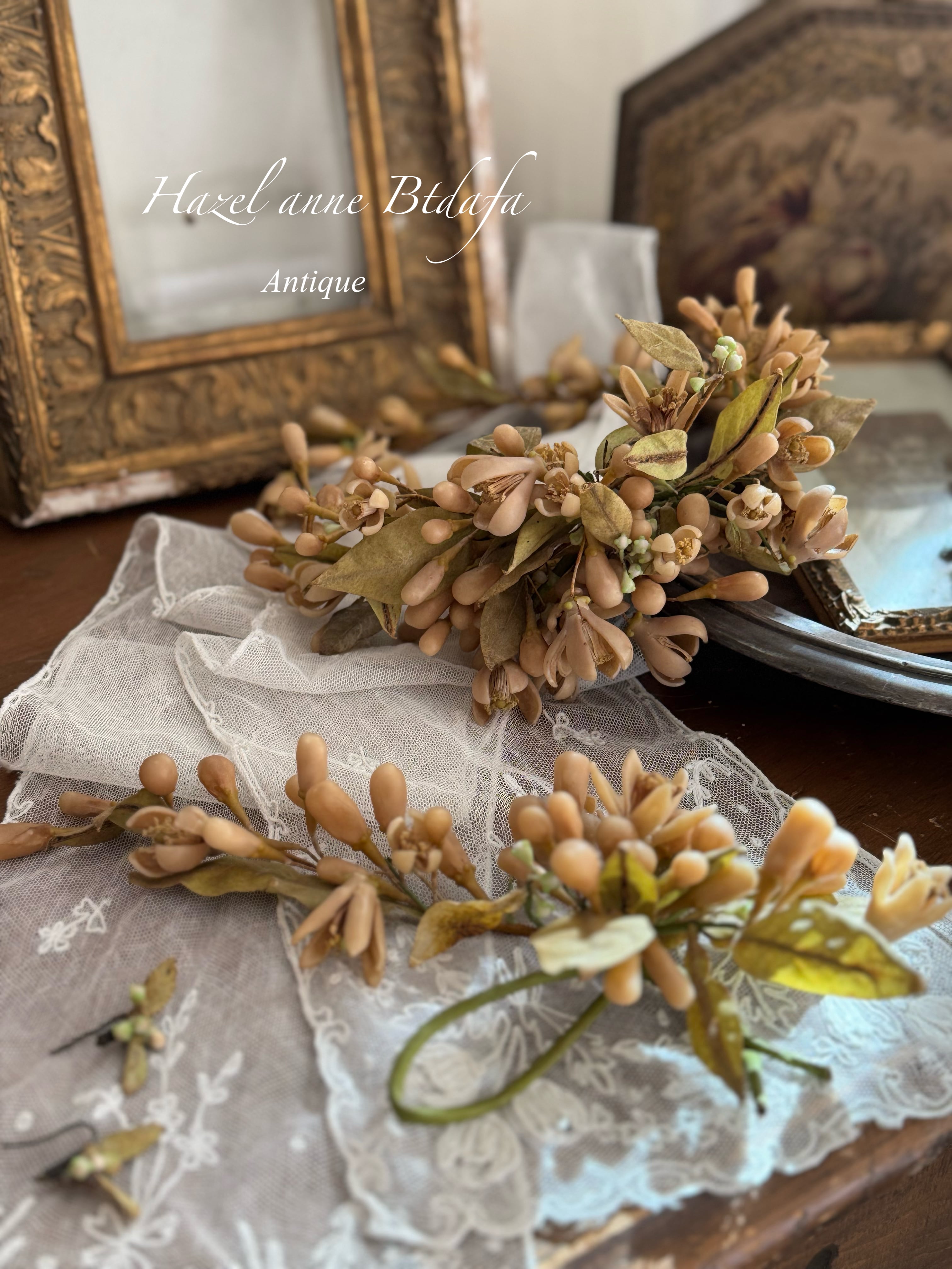 1910s フランス アンティーク ウェディング ワックスフラワーセット