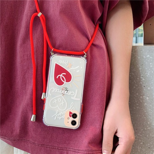 ハート iPhoneケース 12ProMax~7カバー クリア ショルダー 人気 大人かわいい アイフォンケース スマホケース 韓国女子愛用 おすすめ♪