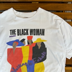 1990'S THE BLACK WOMAN T-SHIRT WHITE XL OLD