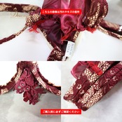 ベリーダンス 衣装 ROYAL SMEELA ツーピース セットアップ 上下セット レッド系 ワインレッド系 トップス スカート 編み上げ りぼん 紐 上品 かわいい ラインストーン キラキラ レース フリル ダンス衣装 イベント ステージ オリエンタル